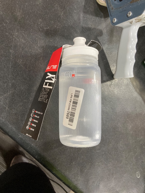 Photo 1 of Elite Fly Tex Cycling Water Bottle 550ml – Clear – Ultra-Lightweight, BPA-Free, Easy-Squeeze Sports Bottle for Road, MTB & Gravel