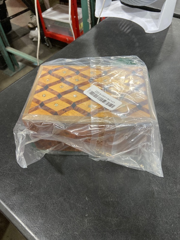 Photo 1 of Handmade Thuya Wood Burl Jewelry & Keepsake Box AZA - Moroccan Artisanal Hand Carved Wooden Trinket Box for Jewelry, Memories, keepsakes and General Valuables - Perfect Anniversary & Birthday Gift.
