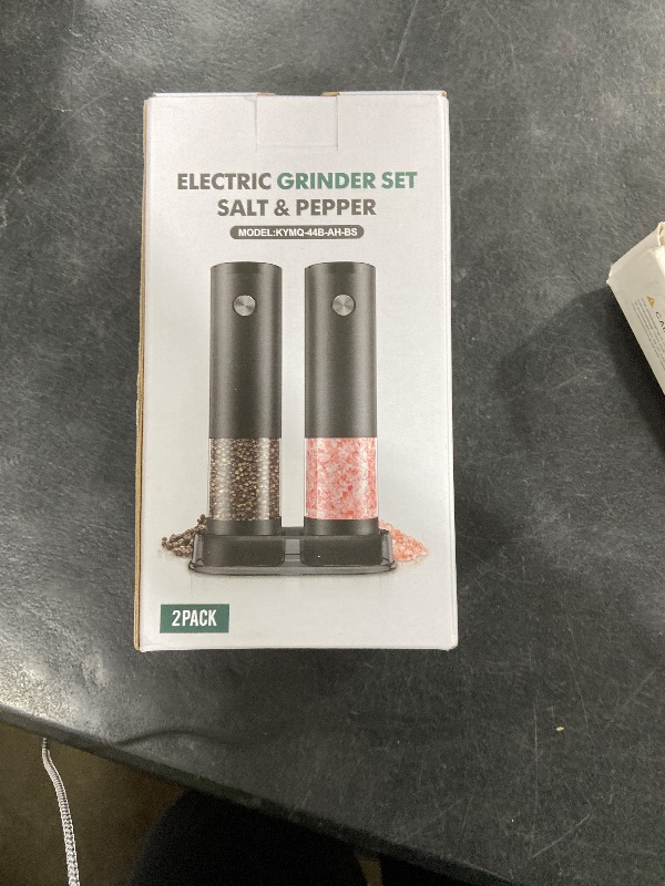 Photo 1 of Electric Salt and Pepper Grinder Set Automatic Battery Pepper Mill Shakers Adjustable Coarseness Upgraded Larger Capacity with Led Home and Kitchen Appliances for New House Warming Gifts