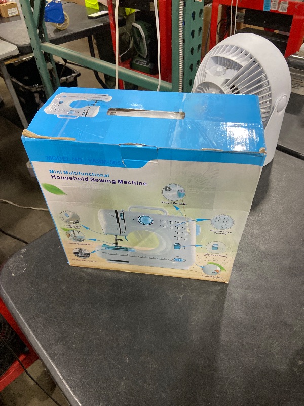 Photo 1 of LoMoTive Sewing Machine for Beginners - Portable Electric Hand Mini Sewing Machine 12 Built-In Stitches with 2 Speed Foot Pedal Small Handheld Maquina de Coser Blue