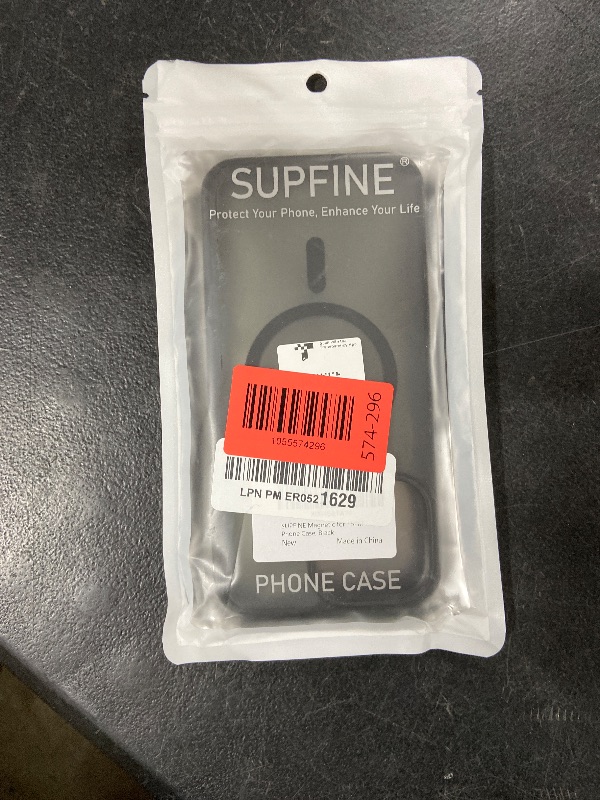Photo 1 of SUPFINE Magnetic for iPhone 15 Pro Max Case (Compatible with MagSafe) (Military Grade Drop Protection) Translucent Matte Shockproof Phone Cover, Black