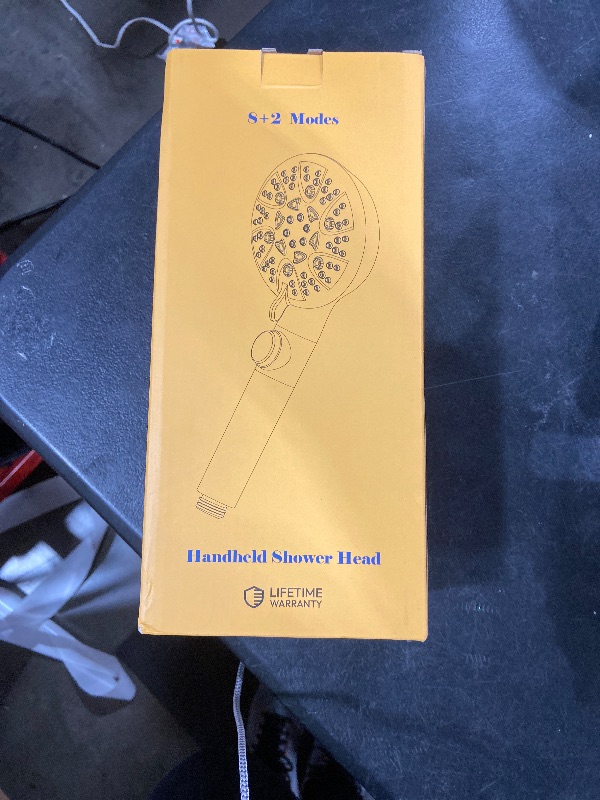 Photo 1 of GwernKB Handheld Shower Head with On Off Switch 8-Mode High Pressure Showerhead with 79 Inches Extra-long Stainless Steel Hose and Bracket PLUS Extra Low-Reach Adhesive Wall Mount for Kids,Silver…