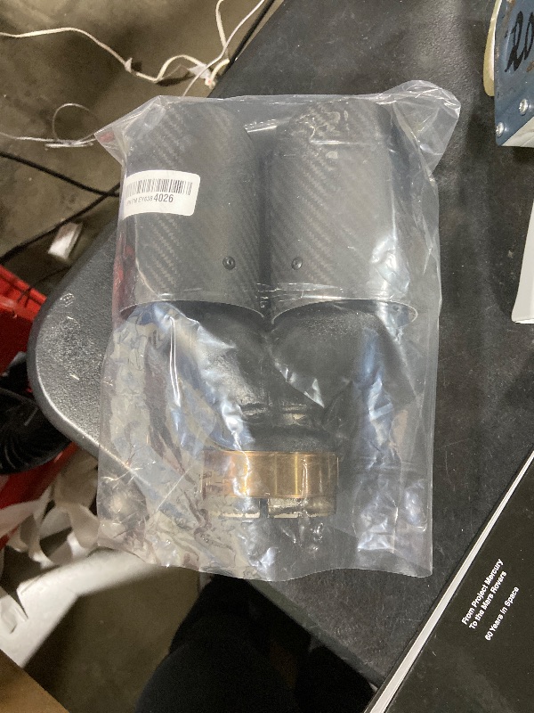 Photo 1 of A-KARCK Carbon Fiber Exhaust Tip 3" Inlet to Dual 3.5" Outlet, High Temperature Resistance 9.8" Long Stainless Steel Tailpipe tip (Black Shell)