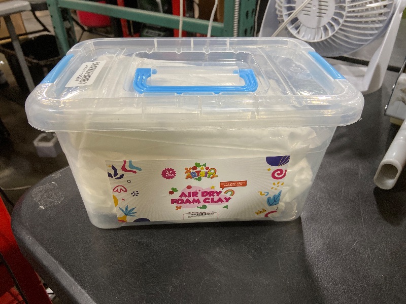 Photo 1 of White Air Dry Foam Clay for Kids - 3.3 Pounds Soft Bulk Modeling Clay with Carrying Case & Airtight Zip-Seal Bags - Perfect for Arts & Crafts, Molding, Slime, Cosplay Armor | No-Mess, Non-Stick