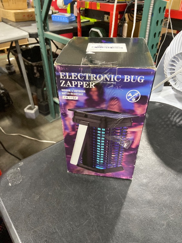 Photo 1 of Rechargeable Solar Bug Zapper Outdoor & Indoor, Mosquito Fruit Fly Trap, Gnat Moths Catcher, 4200V Grid, USB Charging, 5000mAh Battery, Fit for Home, Kitchen, Backyard, Camping, Patio