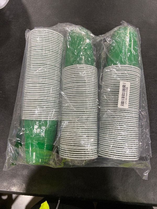 Photo 1 of Zopeal 200 Pcs Plastic Cup Bulk 18 oz Disposable Tumblers Wedding Hard Plastic Party Wine Cups Fancy Beverage Drinking Soda Cocktail Glasses for Wedding Birthday Christmas(Green)