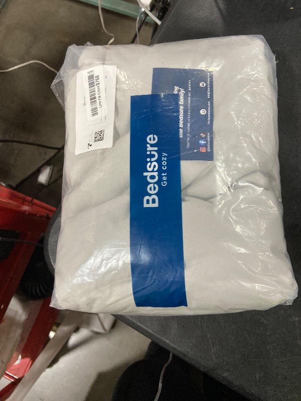 Photo 1 of Bedsure Duvet Cover Queen Size with Fitted Sheet - 4 Pieces Prewashed Cotton-Like Extra Soft Bedding Set, Includes 1 Duvet Cover 90x90 Inches, 2 Pillow Shams, 1 Fitted Sheet, Light Grey