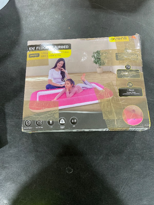 Photo 1 of RAPTAVIS Kids Air Mattress Inflatable Toddler Travel Bed with Sides,Pink