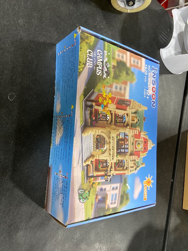 Photo 1 of INSOON University Club House Building Set with Light,1629PCS City Campus Architecture Model with Painting Drama Baking Music Club, Home Decor Construction Building Block Gift for Adults Boys Girls 12+