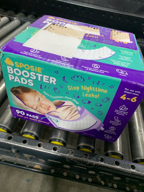 Photo 1 of Sposie Overnight Diaper Booster Pads, Stops Leaks and Bedwetting, Original Adhesive-Free Absorbent Inserts, Helps Reduce Nighttime Changes and Rash, Use with Sizes 4-6, Made in U.S.A. 90 ct.
