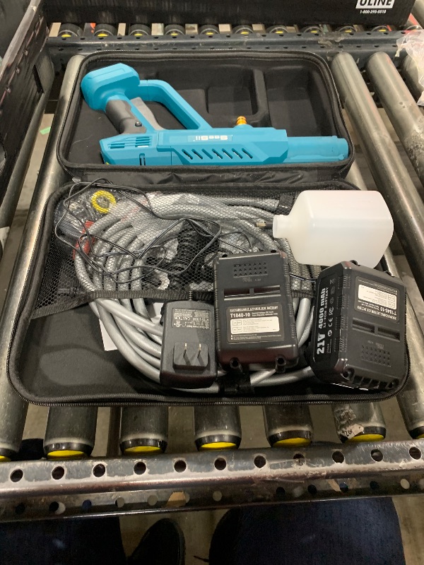 Photo 1 of SEESII Cordless Pressure Washer - 970PSI Battery Powered Pressure Washer, 2 Rechargeable Batteries, 6-in-1/360°Adjustable Nozzles, Portable Handheld Power Cleaner for Car Home Floor/Fence/Patio