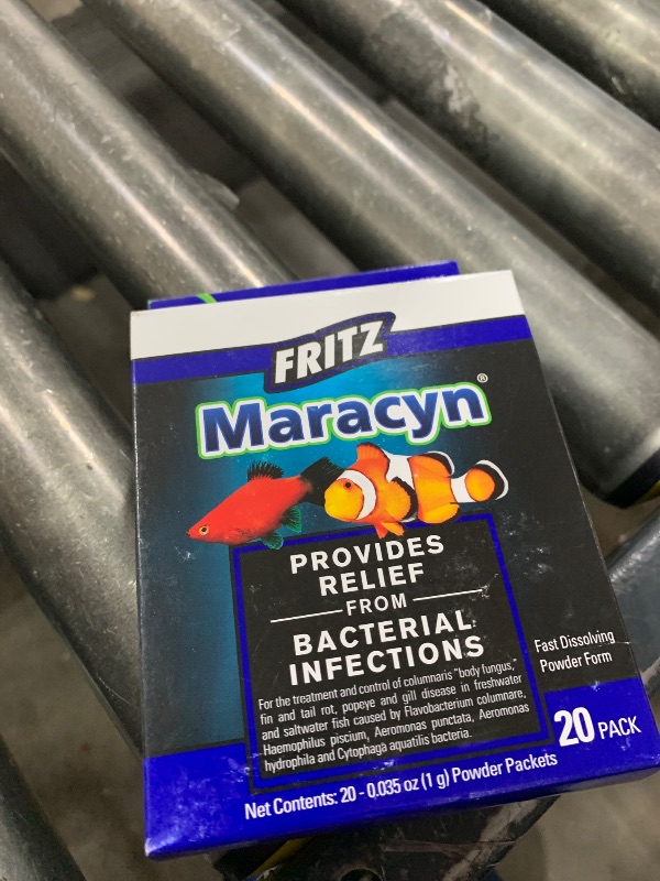 Photo 1 of Fritz Maracyn - for Saltwater and Freshwater gram-Positive Relief from Bacterial gil, Popeye, More - Easy dose Packets, 20 Count