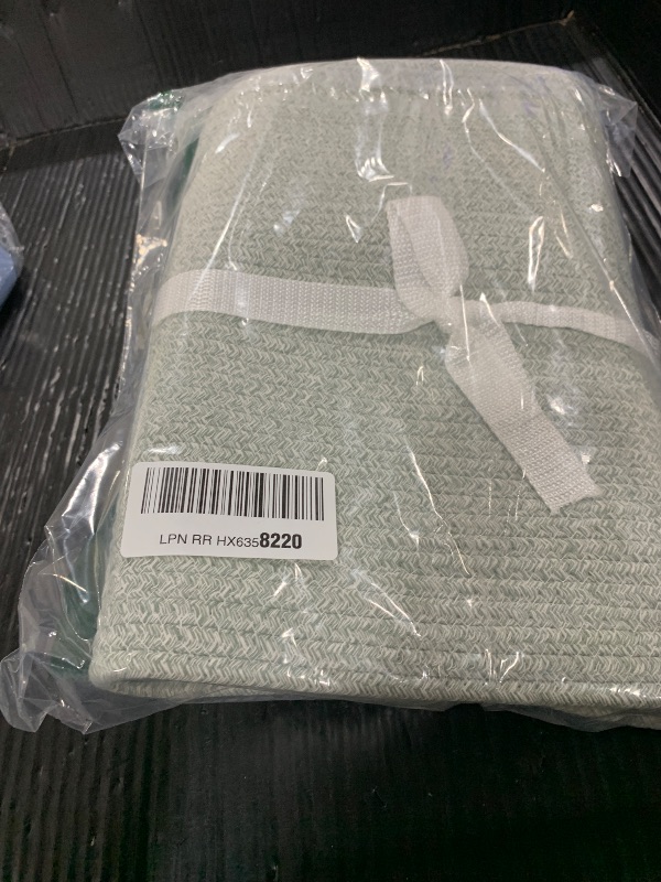 Photo 1 of XUANGUO Cotton Rope Baskets For Girls Boys Kids 16”X14” Baby Laundry Basket Nursery Bin Round Woven Basket Organizer For Storage Toys Blankets Shoes Clothes light green