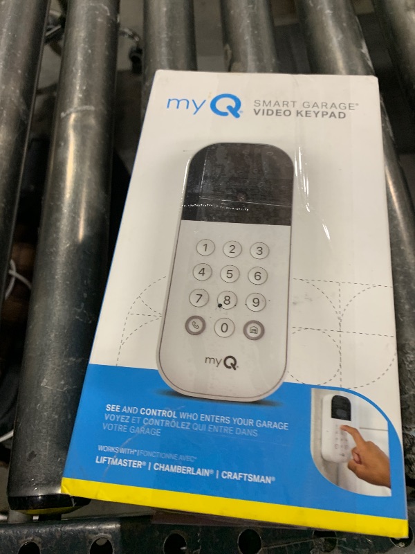 Photo 1 of myQ Smart Garage Door Video Keypad with Wide-Angle Camera,Customizable PIN Codes,and Smartphone Control–Take Charge of Your Garage Access Works with Chamberlain, LiftMaster and Craftsman openers,White
