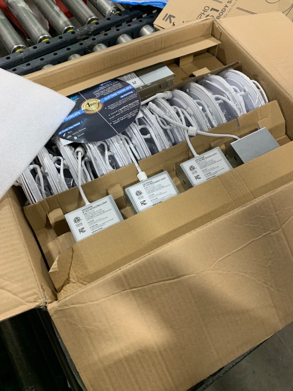 Photo 1 of Ensenior 24 Pack 6 Inch LED Recessed Ceiling Light, Dimmable, 3000K Warm White, 1200LM 12W 120V, High Brightness Canless Wafer Downlight - ETL&FCC&IC