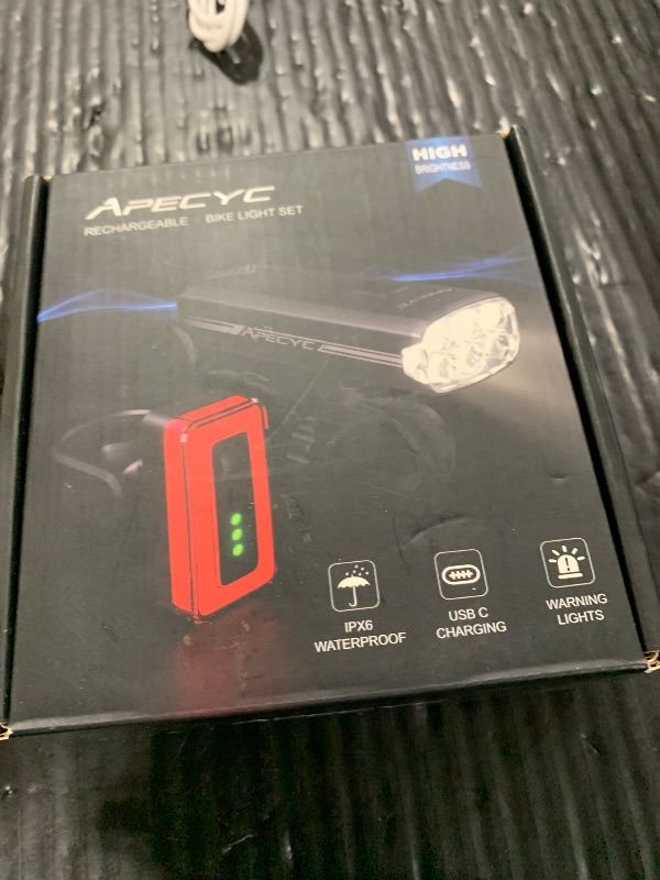 Photo 1 of APECYC Super Bright Bike Lights for Night Riding, 6 LED Bicycle Light Compatible with Garmin/GoPro Mount, 18000LM Bike Headlight and Taillight Set with 5+4 Modes for Mountain Road Cycling Scooter