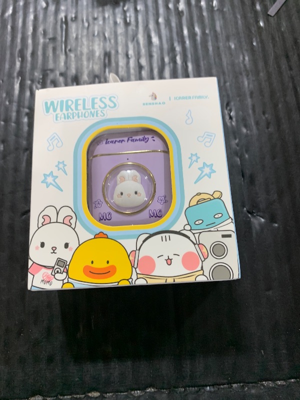 Photo 1 of YLFASHION Wireless Earbuds Cartoon, Bluetooth 5.4, IPX4 Waterproof, Built-in Mic, Fit for Sport, Travel, School & Daily Use, Adults, Teens & Kids (Purple Rabbit)