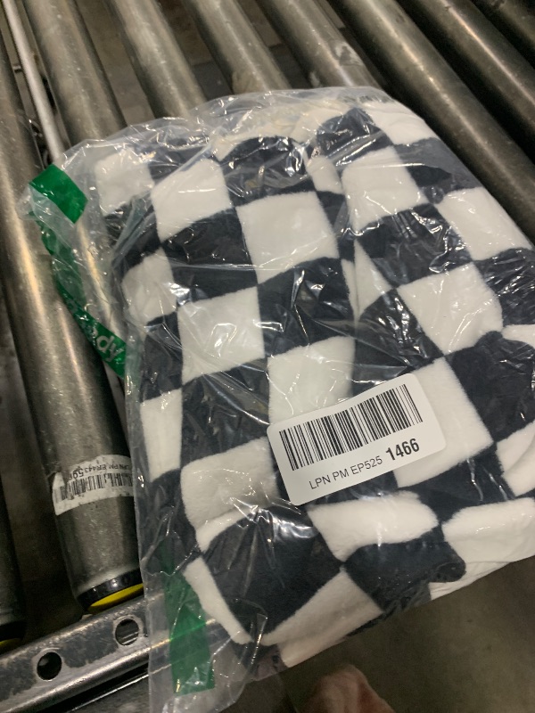 Photo 1 of Yurhap Checkered Baby Blanket Fleece Baby Blankets for Boys Girls, Ultra Soft Cozy Fluffy Infant Toddler Newborn Receiving Blankets for Crib Stroller, 30''x40'', Black
