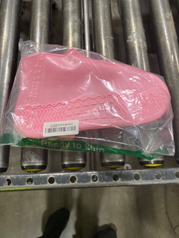 Photo 1 of Shiwely Waterproof Shoe Covers, Silicone Reusable Shoe Cover Non-slip Durable Zipper Elastic Rain Cover Protection for Men Women (L (Women 7.5-10.5, Men 6.5-9), Pink)
