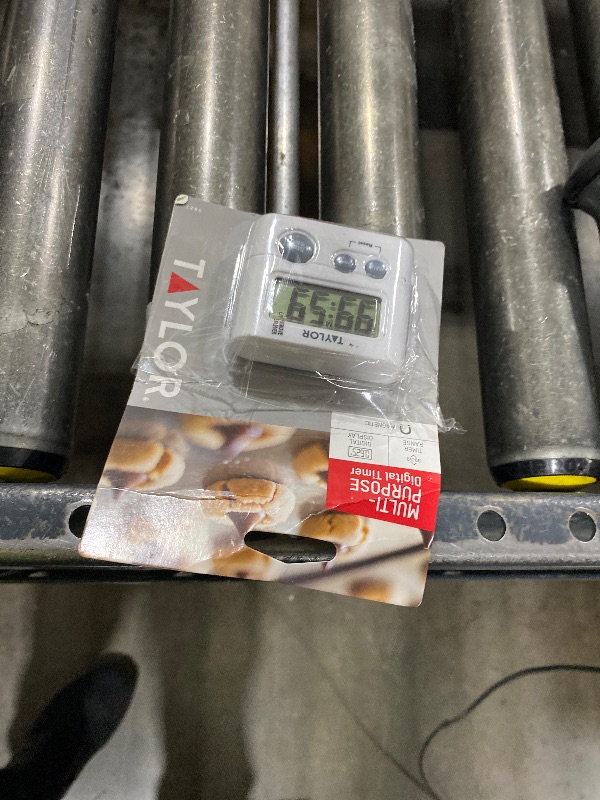 Photo 1 of Taylor Digital Timer with 99 Minute 59 Second Display, Easy to Use, White Compact Design for Kitchen Cooking, Baking, and Timing Needs