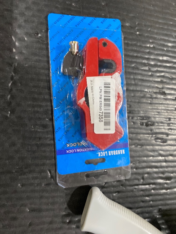 Photo 1 of RACOONA Motorcycle Lock,Motorcycle Accessories Car Accessories Motorcycle Locks Anti Theft,Heavy Duty,Adjustable Bike Handlebar Lock to Protect Motorcycle (Red)