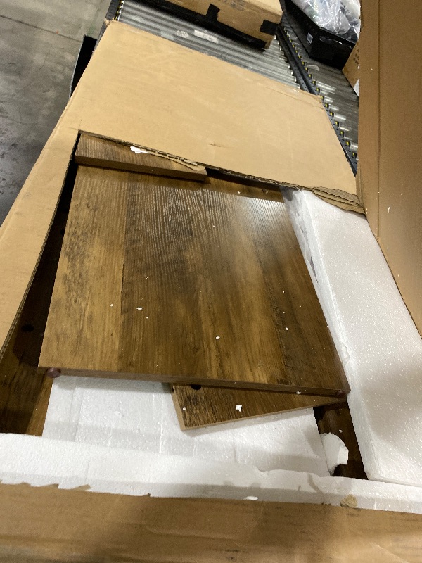 Photo 1 of LITTLE TREE 69.29" L 6 Cube Bookcase, Wood Horizontal Bookshelf, Long Entryway Table for Living Room, Sofa Table with Shelves, Console Table with Storage for Entrance, Kids Room, Study, Rustic Brown