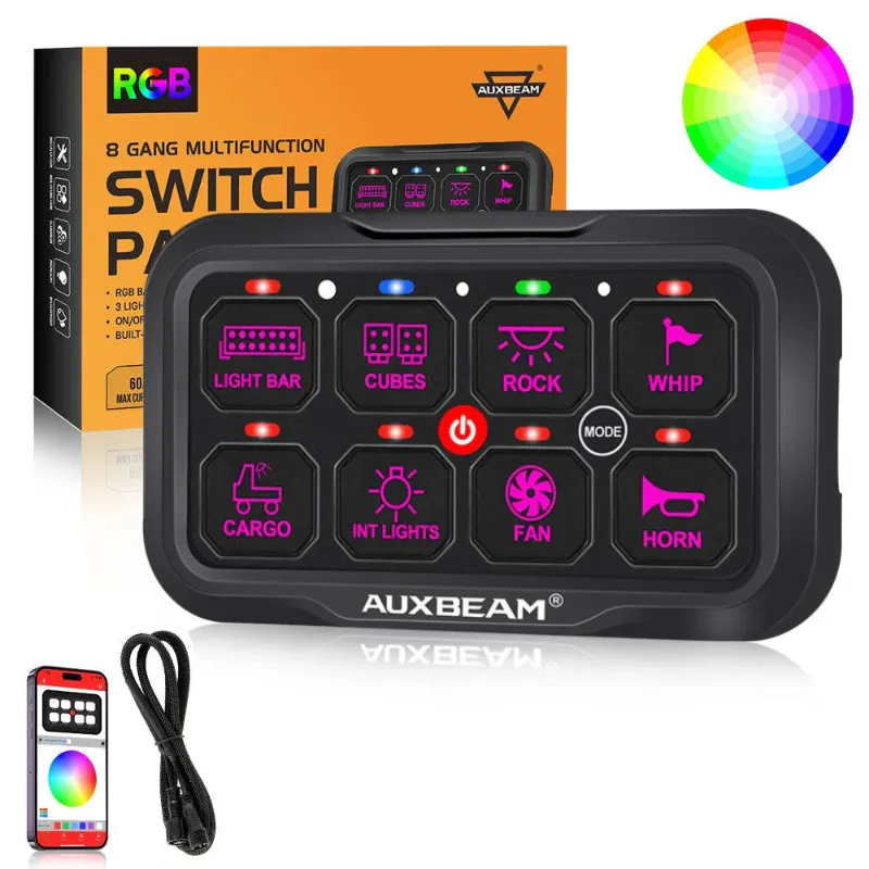 Photo 1 of AR-800 RGB Switch Panel with APP+52 Inch 5D-PRO LED Light Bar, Toggle/ Momentary/ Pulsed Mode Supported