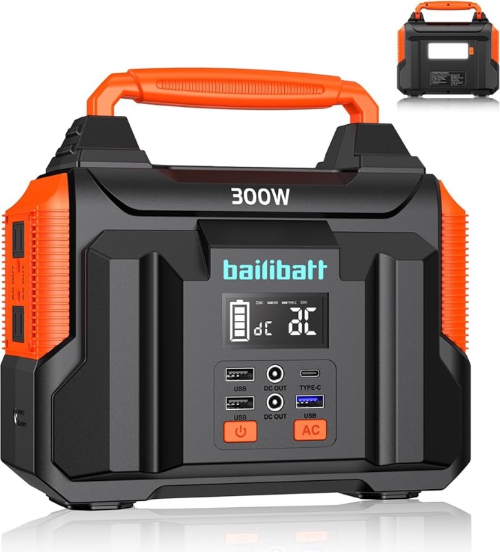 Photo 1 of Portable Power Station 300W 257wh Lithium Battery Bailibatt Small Portable Generator for Home Use Camping Travel Emergency Hunting Outdoor, Large Power Bank with AC Outlet for Laptop