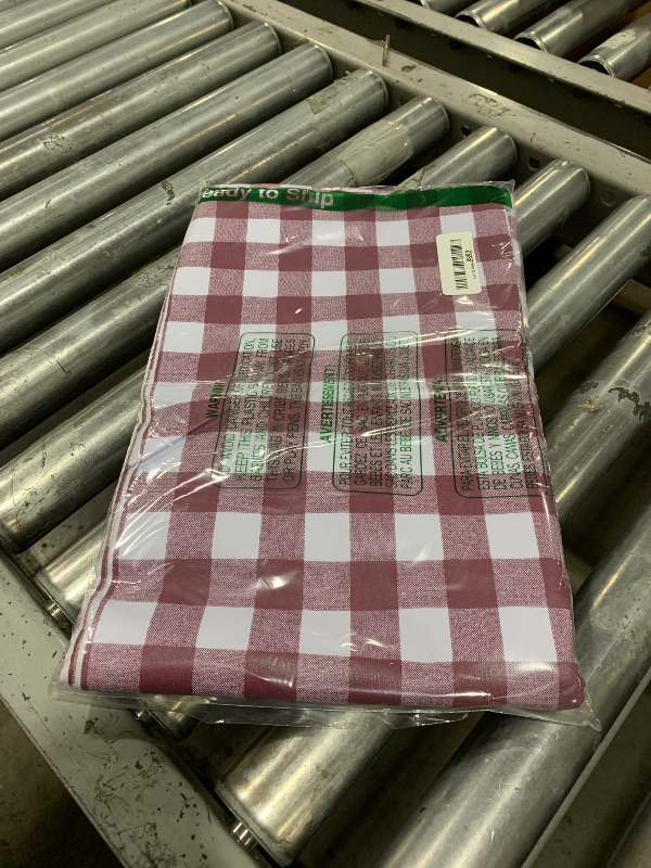 Photo 1 of Romanstile RectangleVinyl PVC Tablecloth, 100% Waterproof Buffalo Plaid Plastic Table Cloth, Oil Proof Heavy Duty Wipeable Table Covers for Dining/Camping/Picnic/Outdoor - 54 x 120, Burgundy