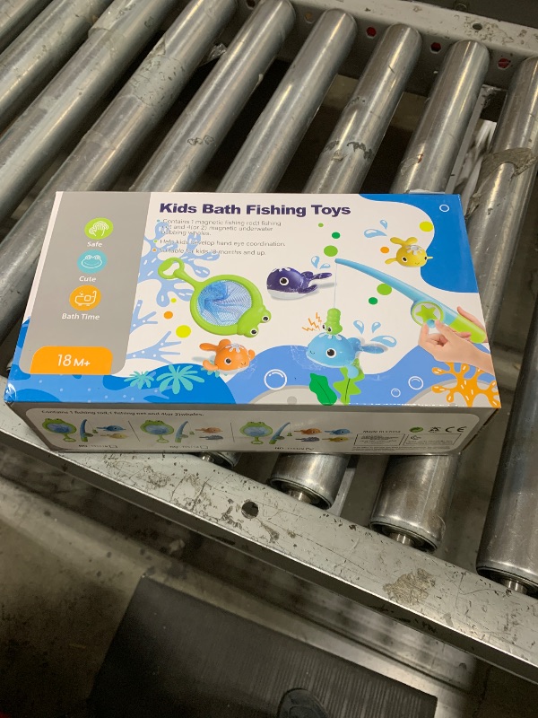 Photo 1 of LOYUEGIYO Magnet Fishing Game Bath Baby Toy for 1-3 4-8 Year Old Toddler Boys Girls,Gifts for Kid,Baby Bathtub Water Shower Pool Toys 18 Months+,4 Swimming Wind-up Whale&1 Fishing Pole&1 Net