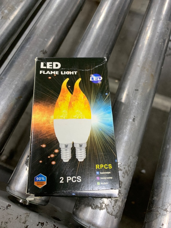 Photo 1 of Venforze E12 LED Candelabra Flame Light Bulbs for Outdoor Use, 3 Mode 1800K Warm White Led Flame Bulb, Halloween Christmas Flame Light Bulb, 2 Packs