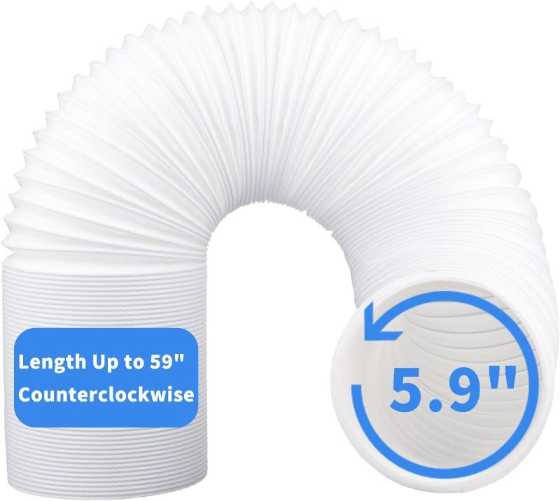 Photo 1 of Portable Air Conditioner Hose Compatible with Insignia, Universal AC Exhaust Vent Hose, 5.9 Inch Diameter Counterclockwise, Length up to 59 Inch, Air Conditioner Replacement Parts Accessories