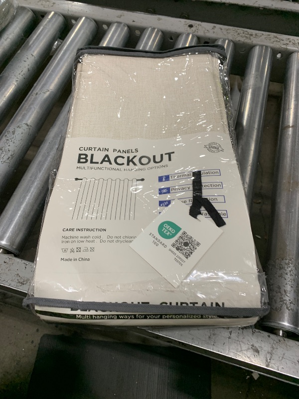 Photo 1 of 100% Blackout Shield Linen Blackout Curtains for Bedroom 96 Inches Long, Back Tab/Rod Pocket Living Room Drapes, Thermal Insulated Blackout Curtains 2 Panels Set, 50" W x 96" L,Cream