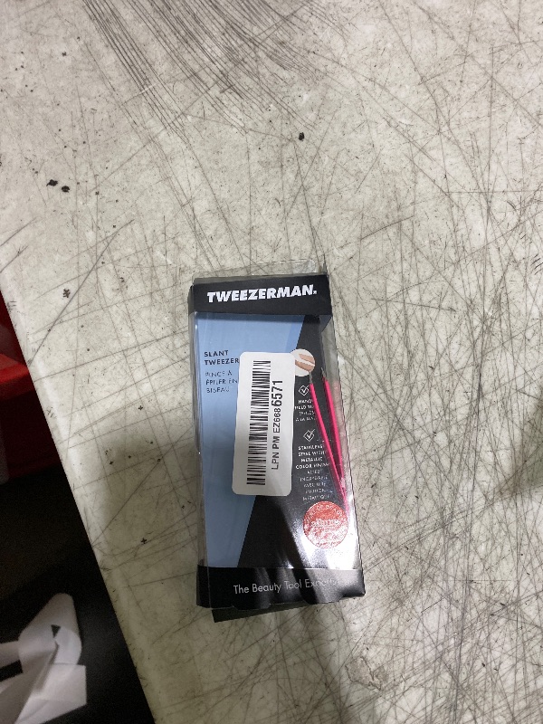 Photo 1 of Tweezerman Stainless Steel Slant Tweezer - Eyebrow Tweezers for Women and Men (Neon Pink)