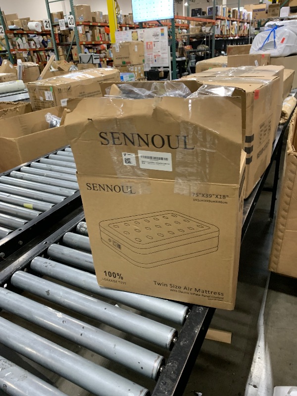 Photo 1 of SENNOUL Air Mattress with Built in Pump - Upgraded Twin Blow Up Mattress, 2 Mins Quick Self Inflatable with Double Air Chamber,16"/550lbs Max, Strong Support, for Camping,Home,Guests,Portable Travel