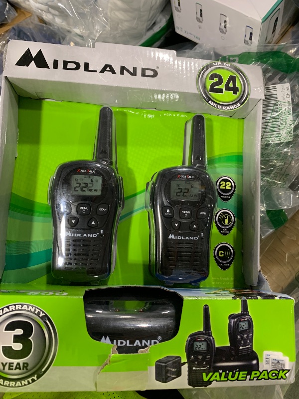 Photo 1 of Midland - LXT500VP3, 22 Channel FRS Walkie Talkies with Channel Scan - Extended Range Two Way Radios, Silent Operation, Batteries Included (Pair Pack) (Black)