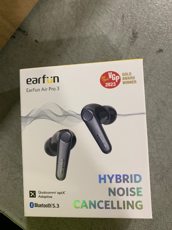 Photo 1 of EarFun Air Pro 3 Noise Cancelling Earbuds, Qualcomm® aptX™ Adaptive Sound, 6 Mics CVC 8.0 ENC, Bluetooth 5.3 Earbuds, Multipoint Connection, 45H Playtime, App Customize EQ, Wireless Charging