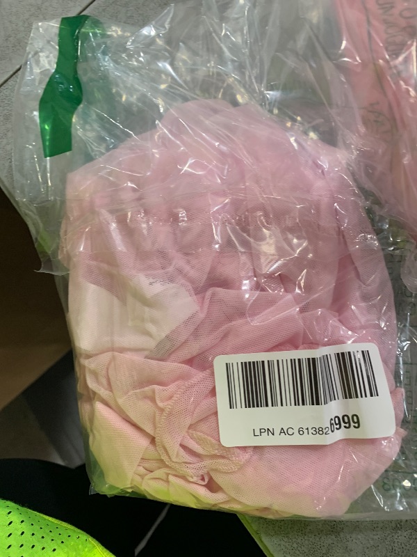 Photo 1 of *STAINED** WDIRARA Women's Long Sleeve Front Tie Top Sexy Mesh Bell Sleeve Shirt S Pink