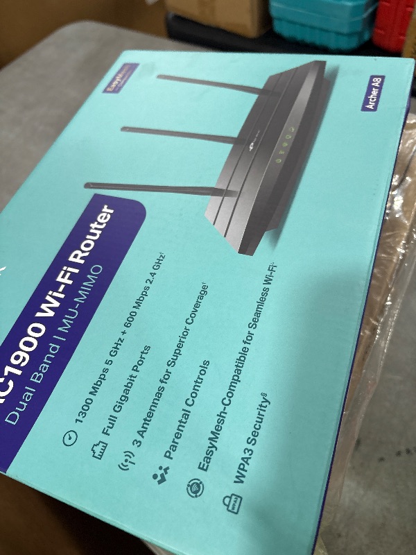 Photo 1 of TP-Link AC1900 Smart WiFi Router (Archer A8) -High Speed MU-MIMO Wireless Router, Dual Band Router for Wireless Internet, Gigabit, Supports Guest WiFi