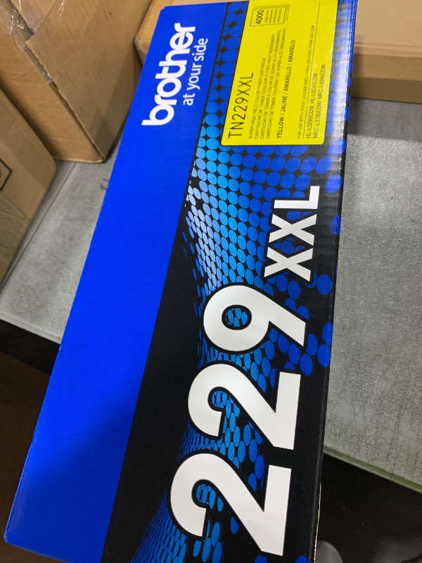 Photo 1 of Brother Genuine TN229XXLY Yellow Super High Yield Printer Toner Cartridge - Print up to 4,000 Pages (1), Compatible with HL-L3295CDW, HL-L8245CDW, MFC-L3780CDW, and MFC-L8395CDW Printers