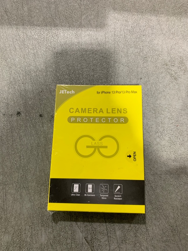 Photo 1 of JETech Camera Lens Protector for iPhone 13 Pro Max 6.7-Inch and iPhone 13 Pro 6.1-Inch, 9H Tempered Glass, HD Clear, Anti-Scratch, Case Friendly, Does Not Affect Night Shots, 3-Pack