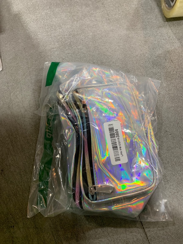 Photo 1 of Oudain 2 Pcs Holographic Plus Size Fanny Pack for Women 80s Waist Packs with Extender Fanny Bag with Adjustable Belt Metallic Color Bag Large Capacity for Party Travel Festival Sports Silver, Pink