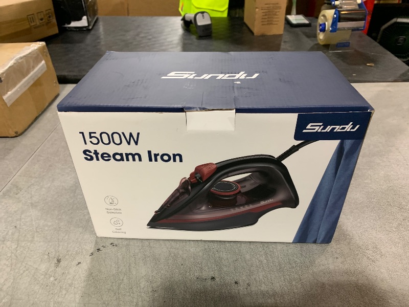 Photo 1 of Iron Steamer for Clothes with Irons Burst of Steam, 1500W Iron Non-Stick Ceramic Soleplate, Auto Shutoff, Leakproof, Steam Burst, Spray Mist and Auto Clean Button 12.31oz Water Tank Ironing Clothes
