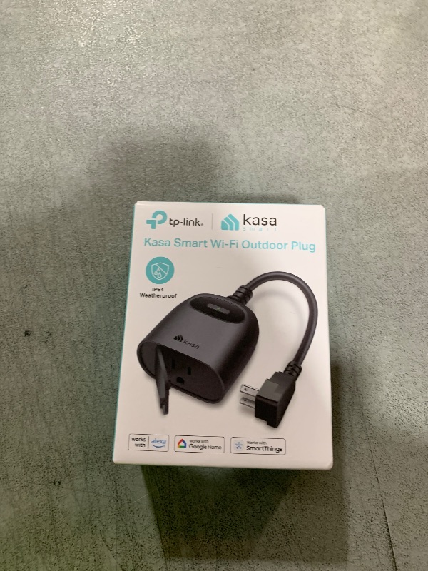 Photo 1 of Kasa Outdoor Smart Plug, Smart Home Wi-Fi Outlet Timer, Max Load 15A/1875W, IP64 Weather Resistance, Compatible with Alexa, Google Home & SmartThings, No Hub Required, ETL Certified(KP401)