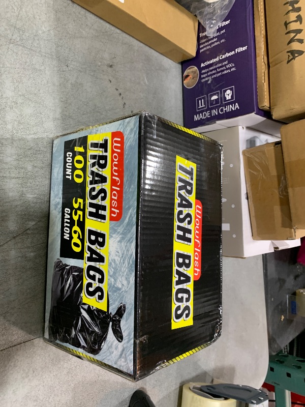 Photo 1 of 100 Count 55-60 Gallon Trash Bags, Sturdy & Tear-Resistant Commercial Can Liners 55 Gallon, Large Garbage Bags, Large Black Trash Bags for Commercial, Lawn and Leaf Bags