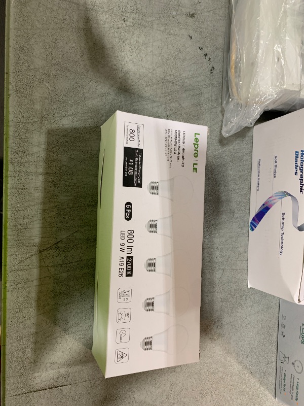 Photo 1 of LE LED Light Bulbs 60 Watt Equivalent, 9W 800 Lumens Non-Dimmable, Soft Warm White 2700K, A19 E26 Standard Medium Base, 10000 Hour Lifetime 5 Count (Pack of 1)