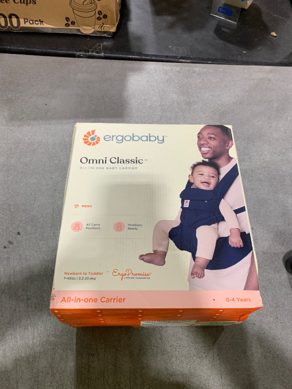 Photo 1 of Ergobaby Omni Classic (formerly OMNI 360) All-Position Baby Carrier for Newborn to Toddler with Lumbar Support and Cool Air Mesh, 7-45 Pounds, Midnight Blue, One Size