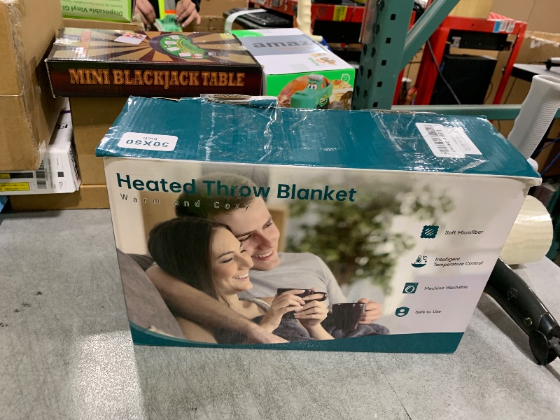 Photo 1 of HYLEORY Heated Blanket Electric Throw, Soft Flannel Sherpa Heater 5 Heat Settings and 3 Hours Auto Shut-Off Heating Blanket ETL Certification Over-Heat Protection Machine Washable,Green