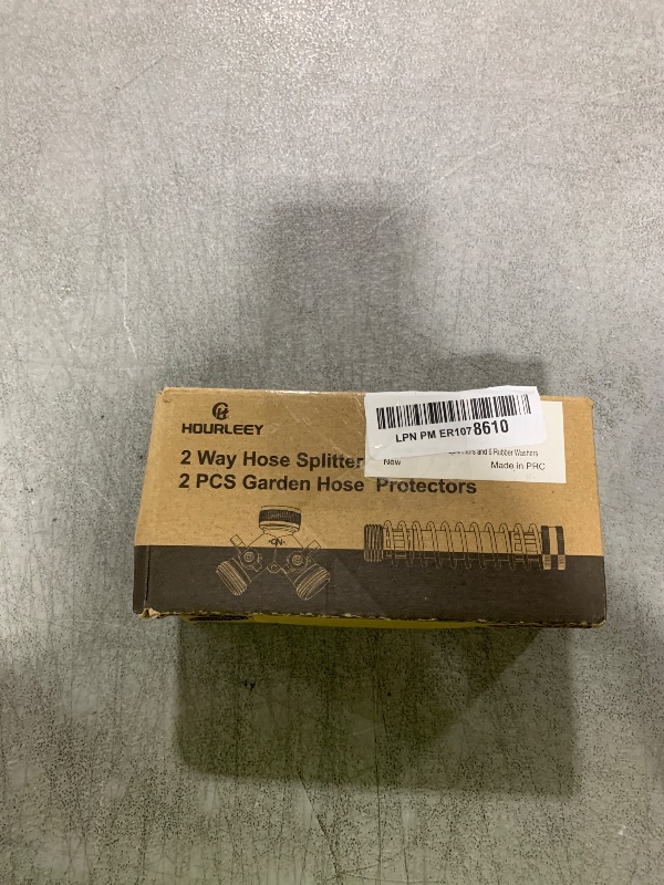 Photo 1 of Hourleey 2 Way Hose Splitter, 3/4" Brass Hose Y Splitter with 2 PCS Garden Hose Extension Hose Coiled Spring Protectors and 6 Rubber Washers