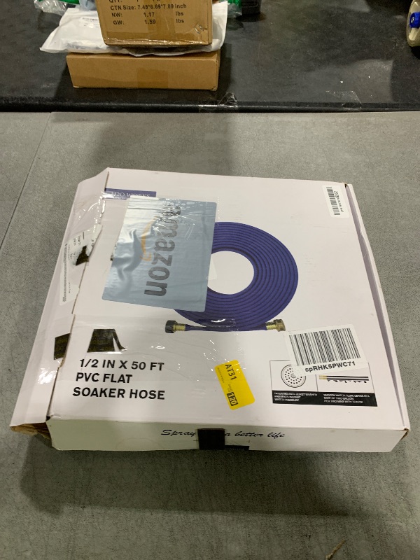 Photo 1 of FLORIAX 50FT Lightweight Heavy Duty Soaker Hose for Consistent Drip Irrigation - Ideal for Flower Beds and Gardens, Blue